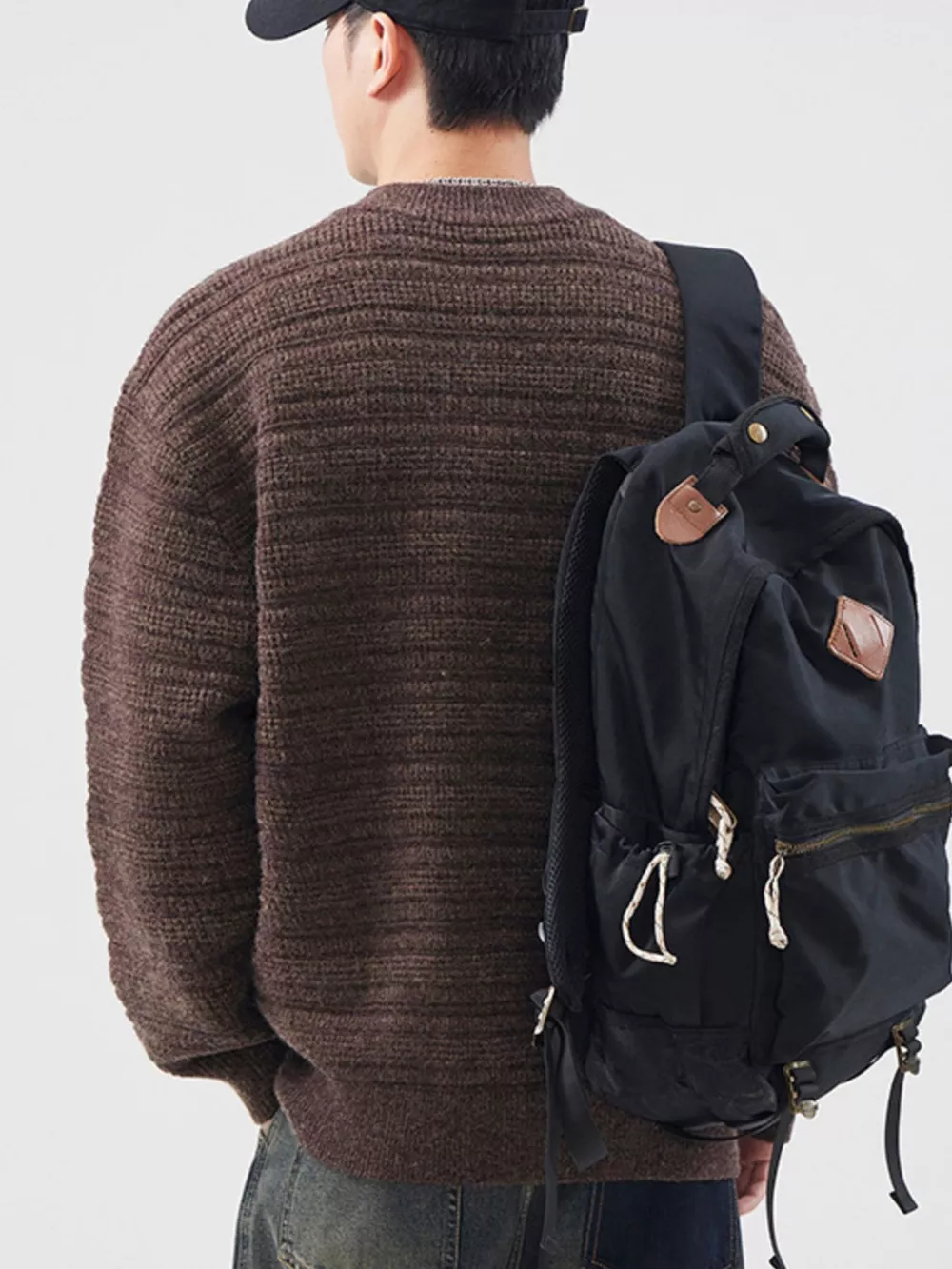 Men's Plus Size Button Detail Long Sleeve Sweater, image 9