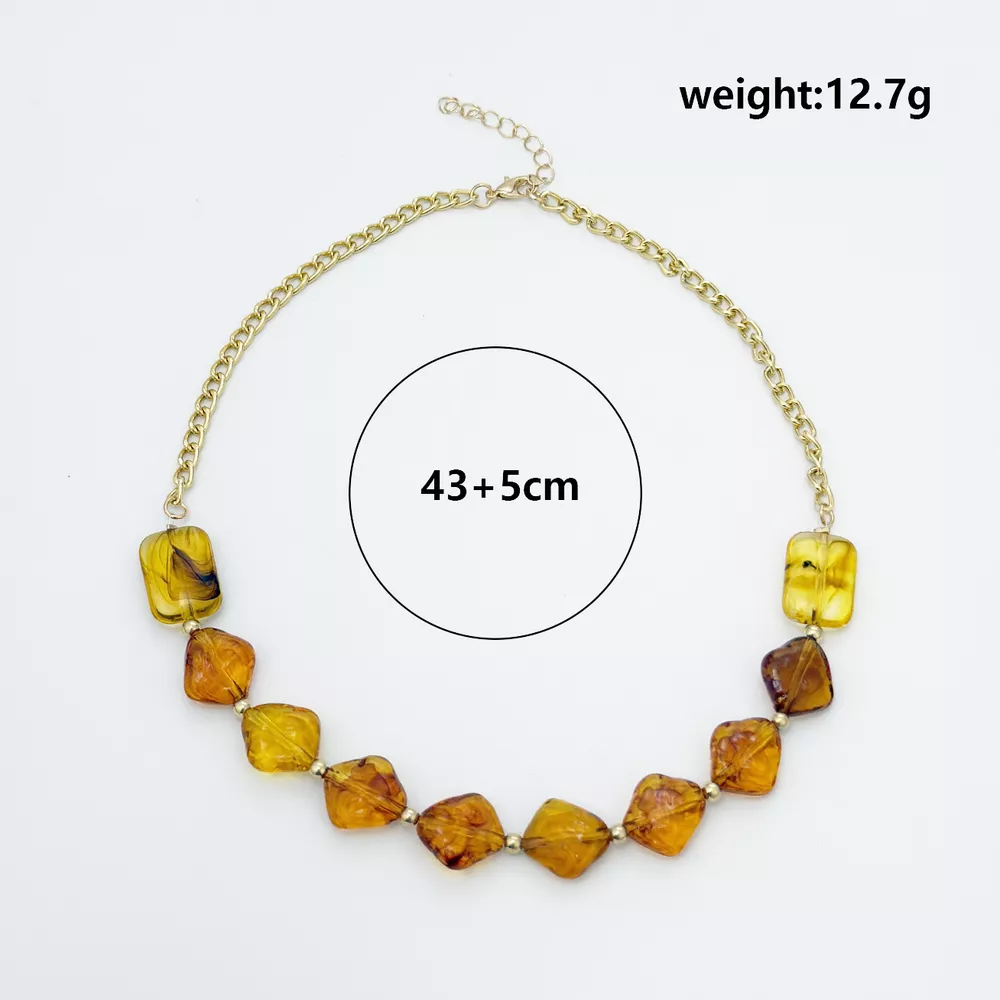 Geometric Acrylic Bead Necklace, image 5