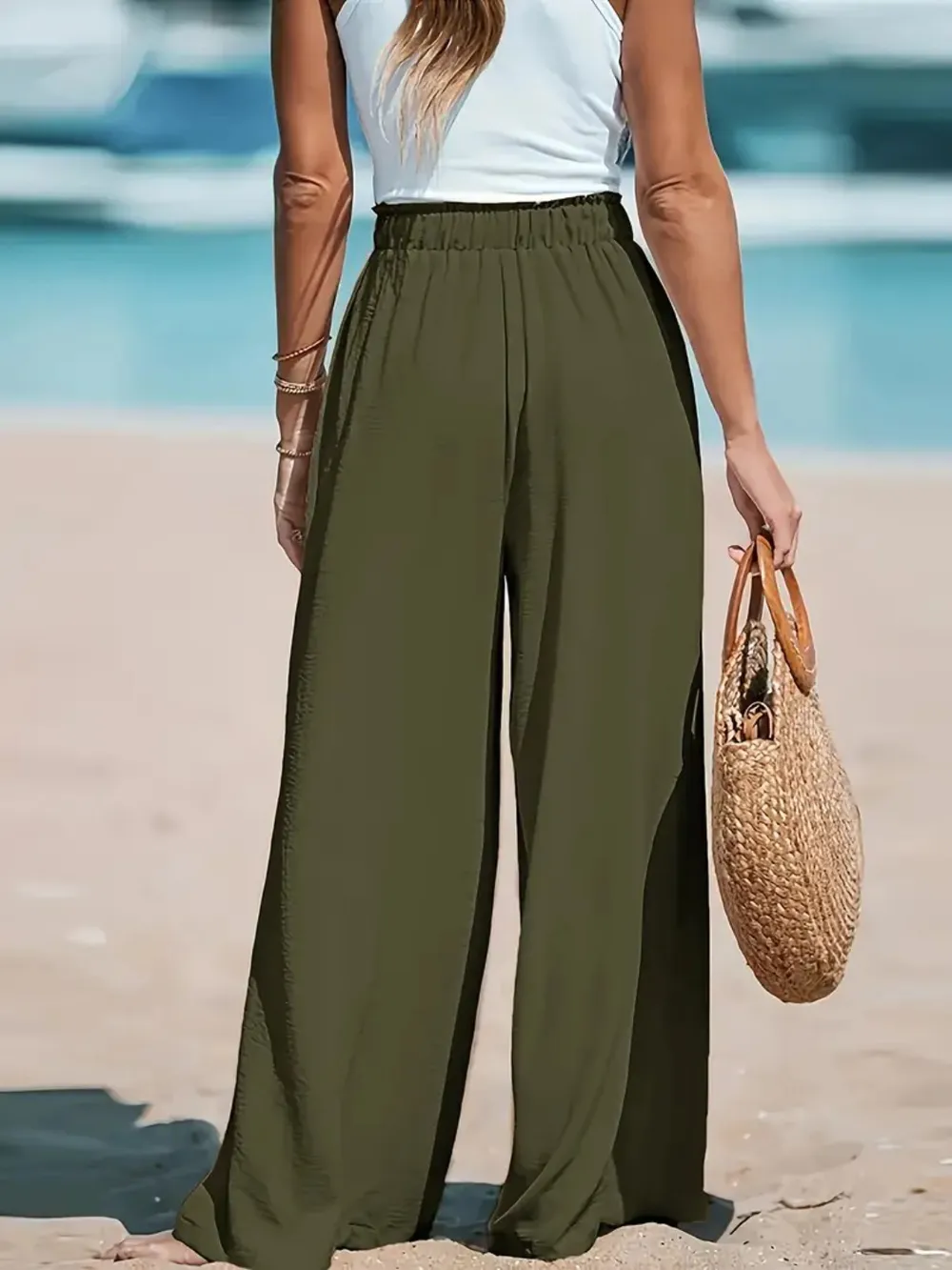 Drawsrting Wide leg Pants, image 3