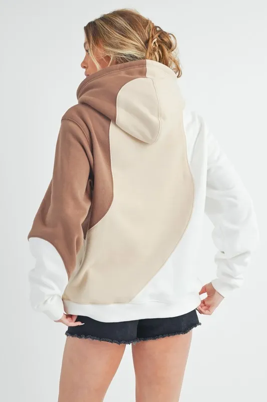 Color Block Hoodie with Kangaroo Pocket, image 8