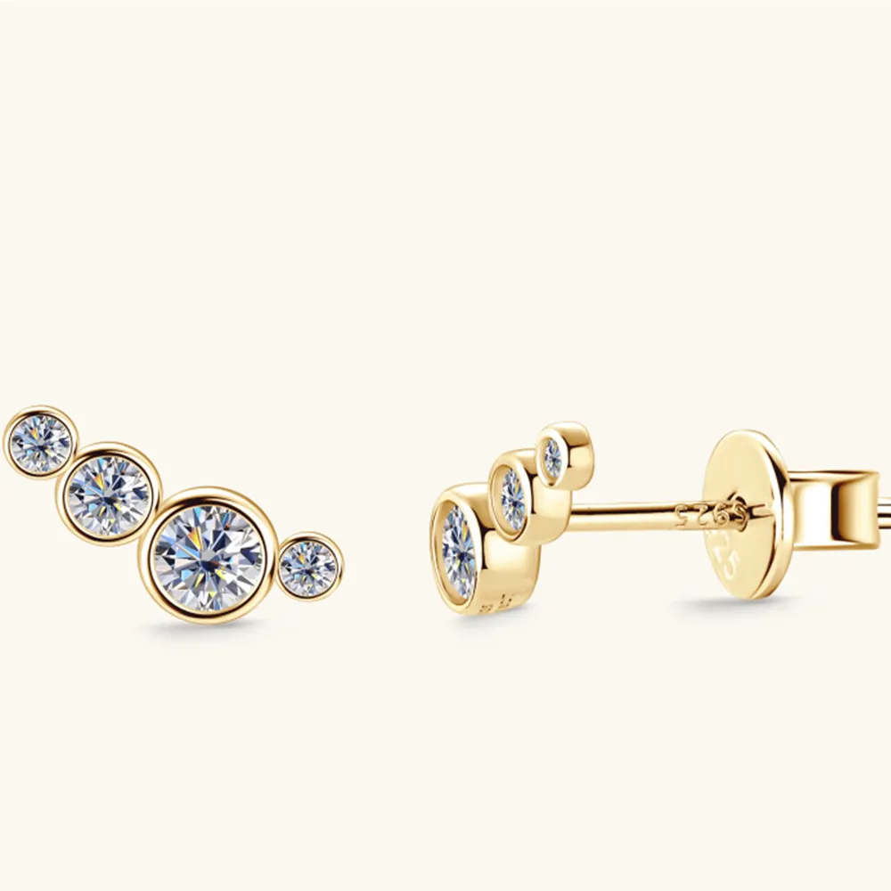 Moissanite 925 Sterling Silver Stud Earrings, image 9