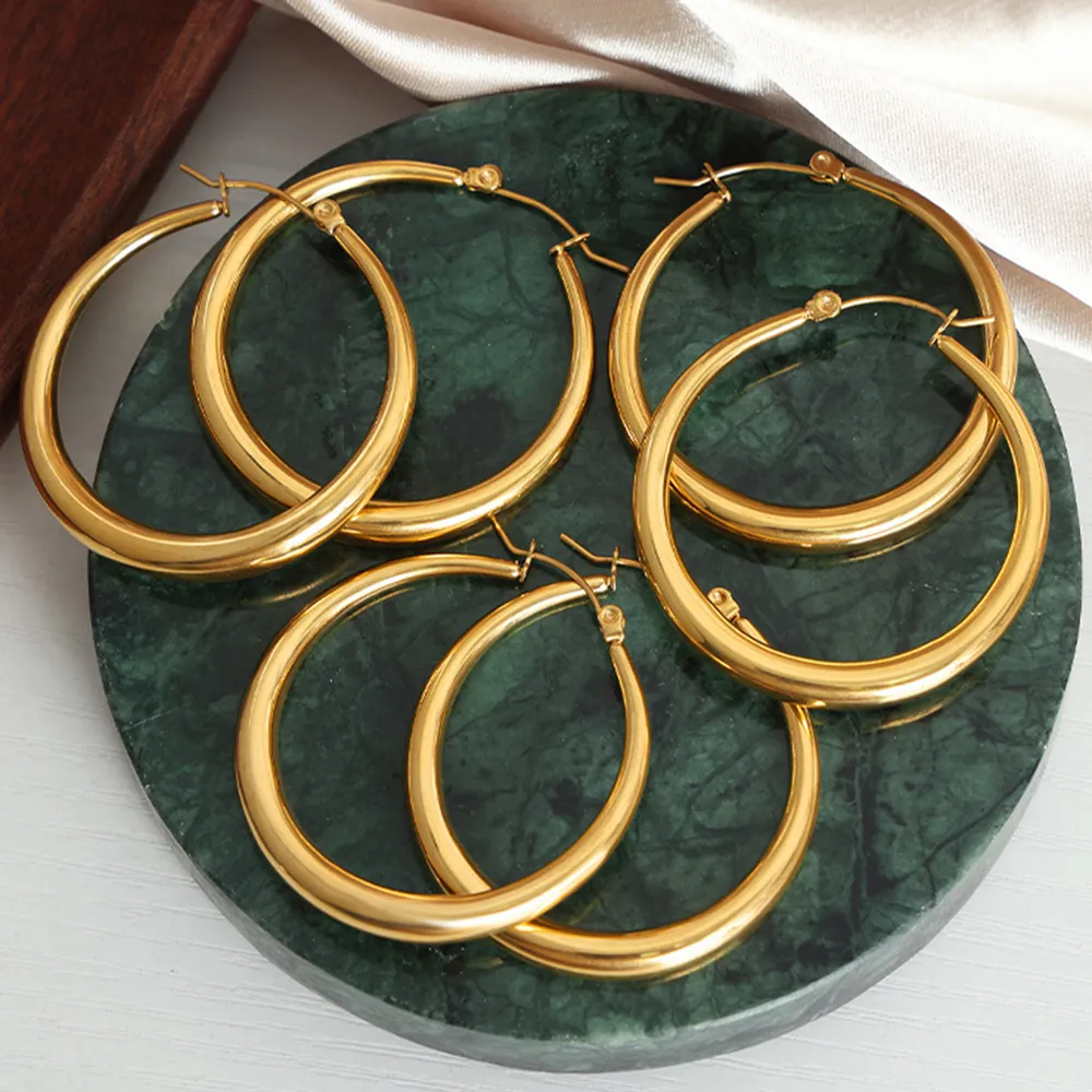 18K Gold-Plated Hoop Earrings, image 4