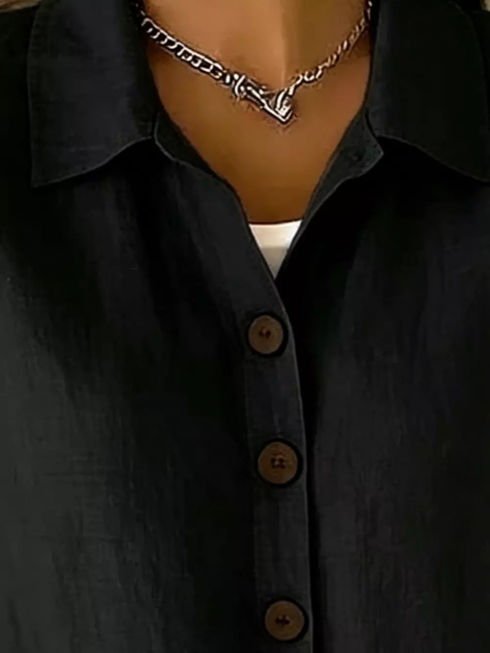 Full Size Button-Down Short Sleeve Shirt Plus Size, image 30