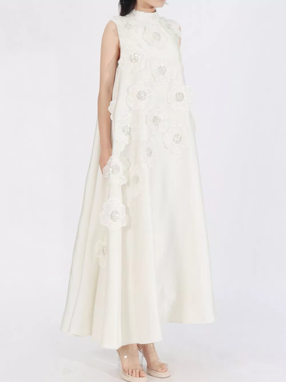 Floral Embellished Sleeveless Maxi Dress, image 7