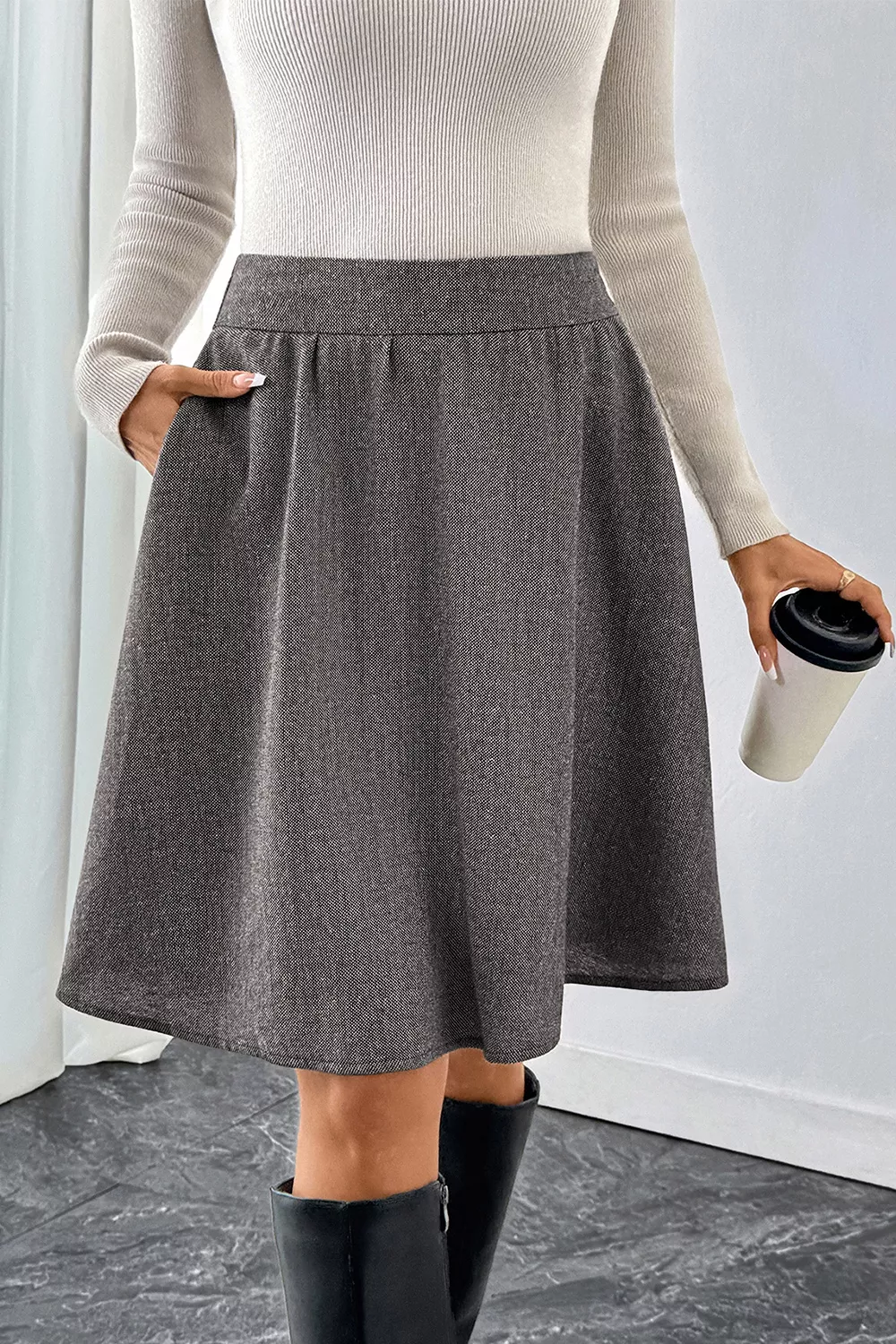 A-Line Textured Skirt, image 8