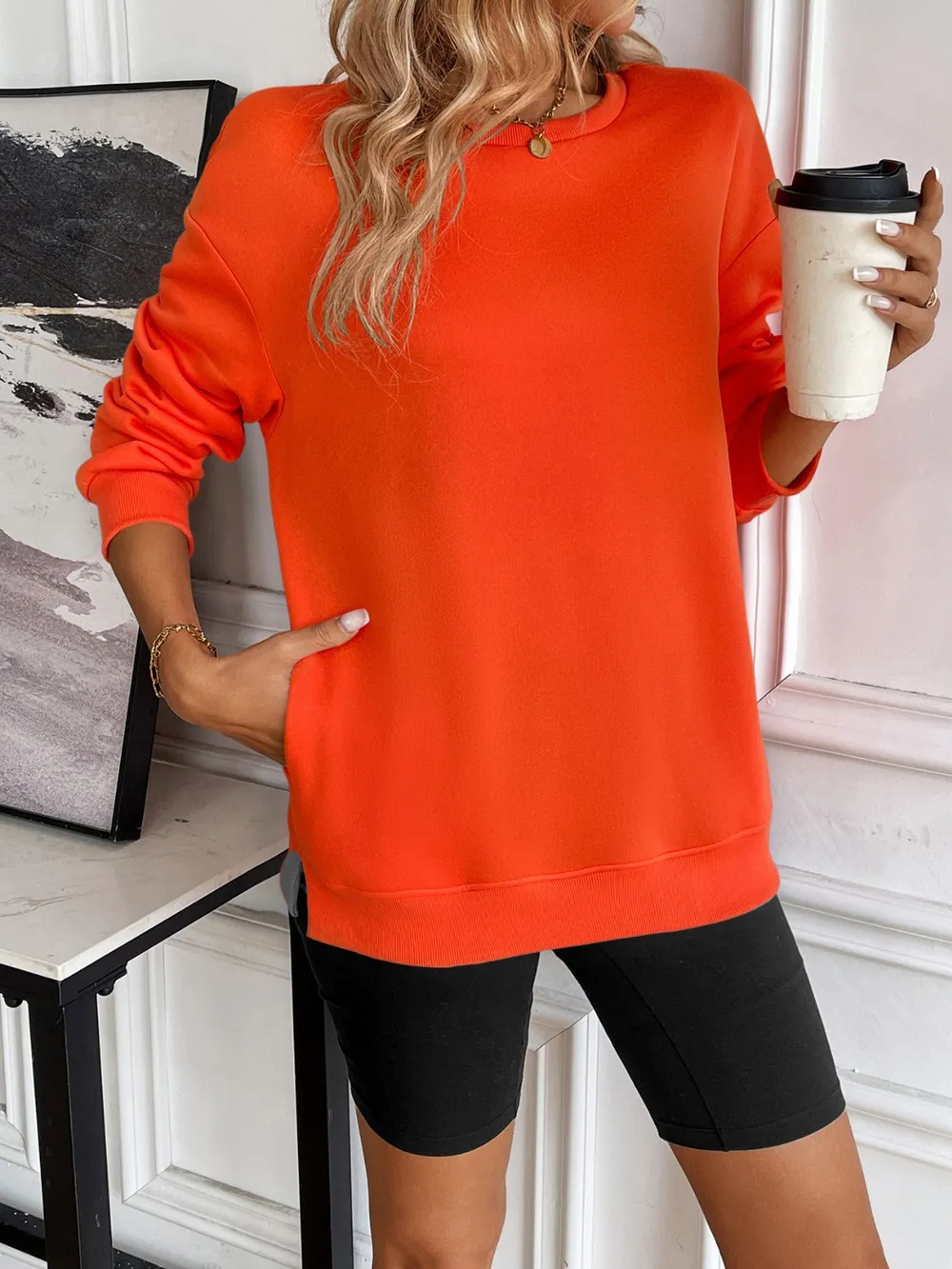 Round Neck Long Sleeve Sweatshirt, image 20