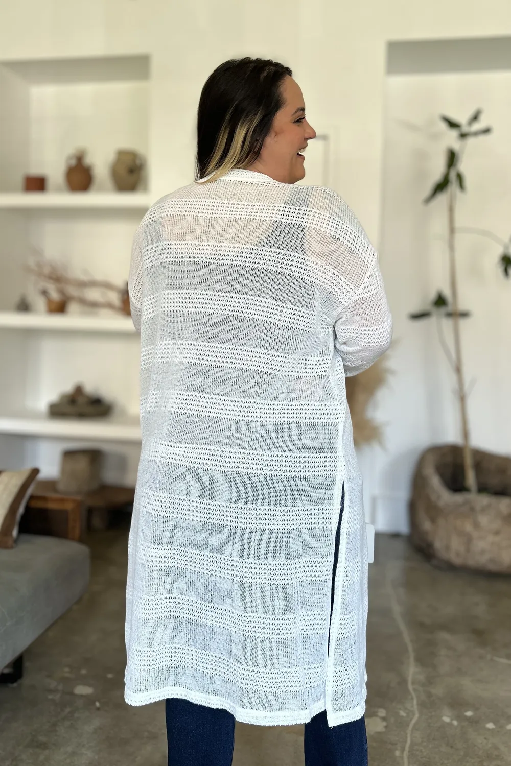 Full Size Open Front Longline Cardigan, image 32