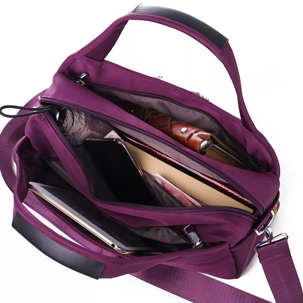 Lightweight Nylon Handbag with Multiple Pockets, image 5