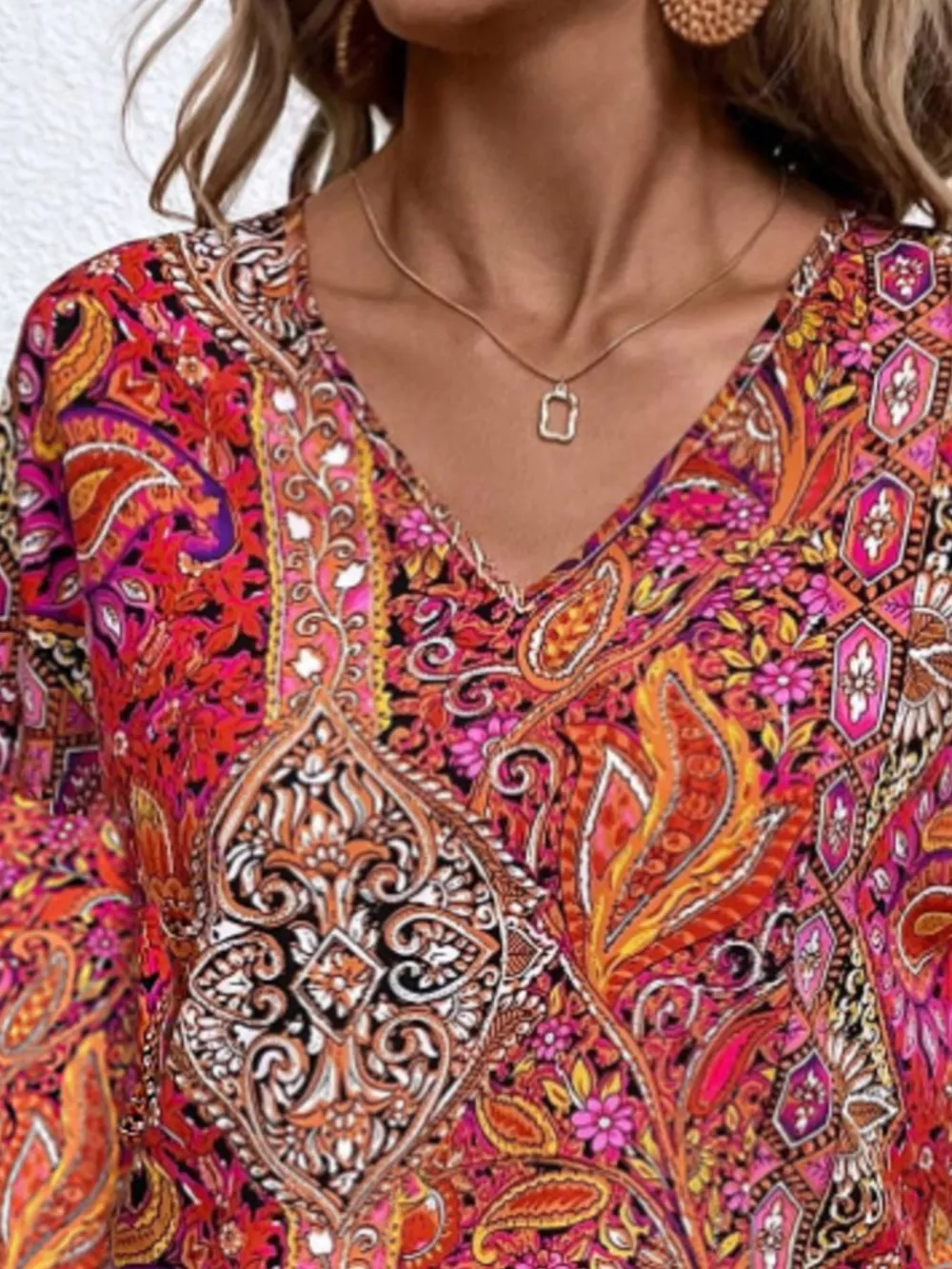 Paisley Print Long Sleeve Blouse, image 2