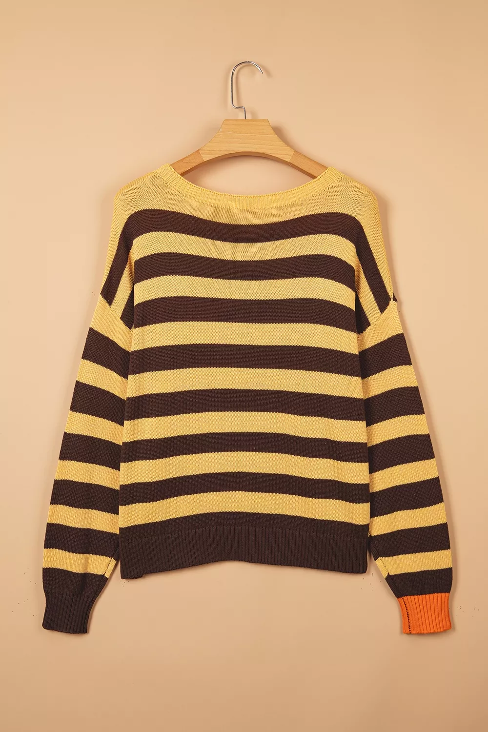 Stripe Striped Drop Shoulder Colorblock Pullover Sweater, image 6
