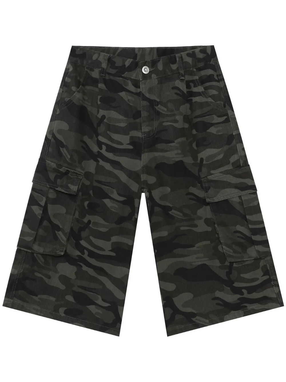 Men's Camouflage Denim Cargo Shorts, image 5