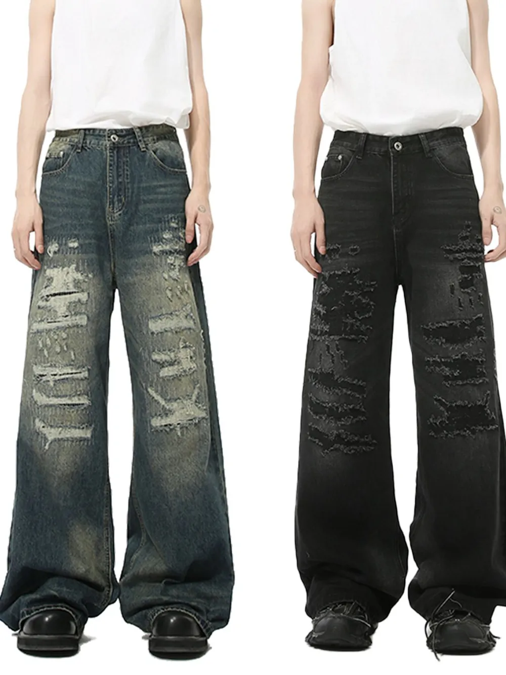 Distressed Wide Leg Jeans, image 2
