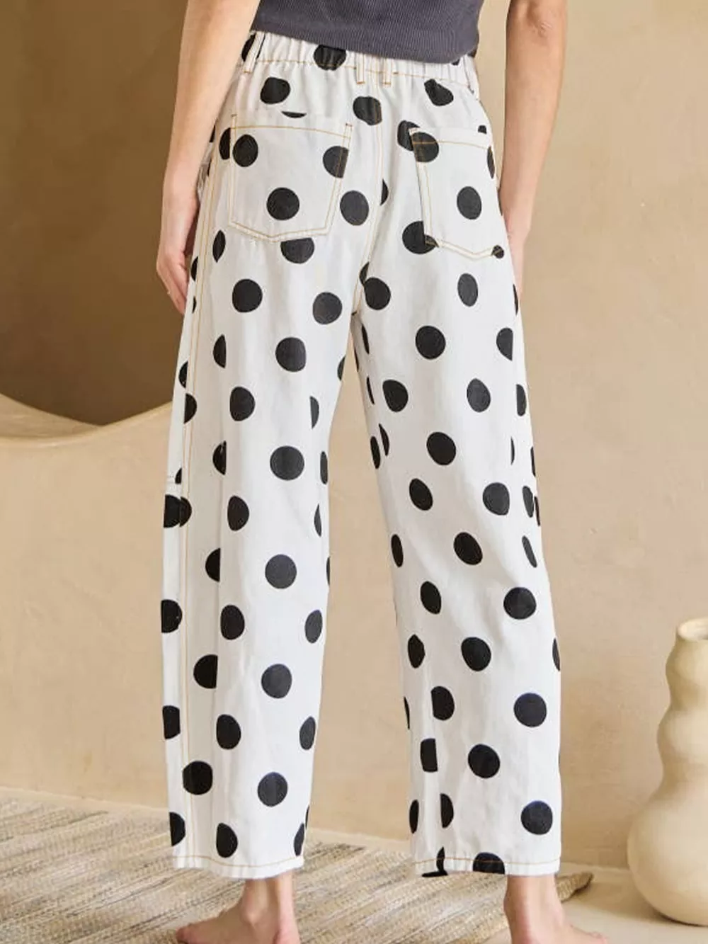 Polka Dot High-Waisted Jeans, image 2