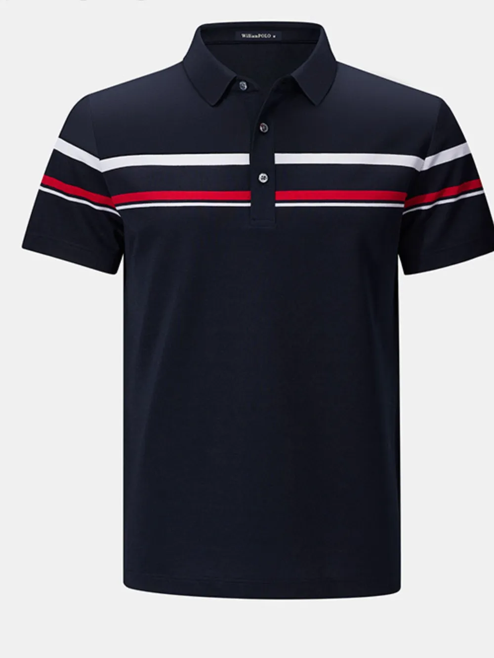 Men's Plus Size Classic Striped Short Sleeve Polo Shirt, image 5