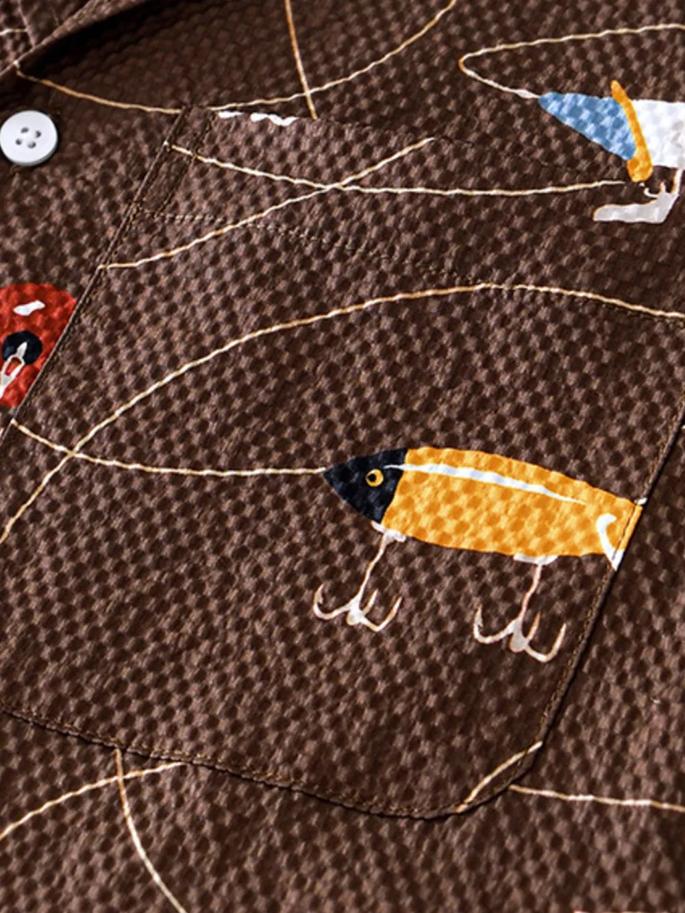 Men's Printed Button Up Short Sleeve Shirt, image 7
