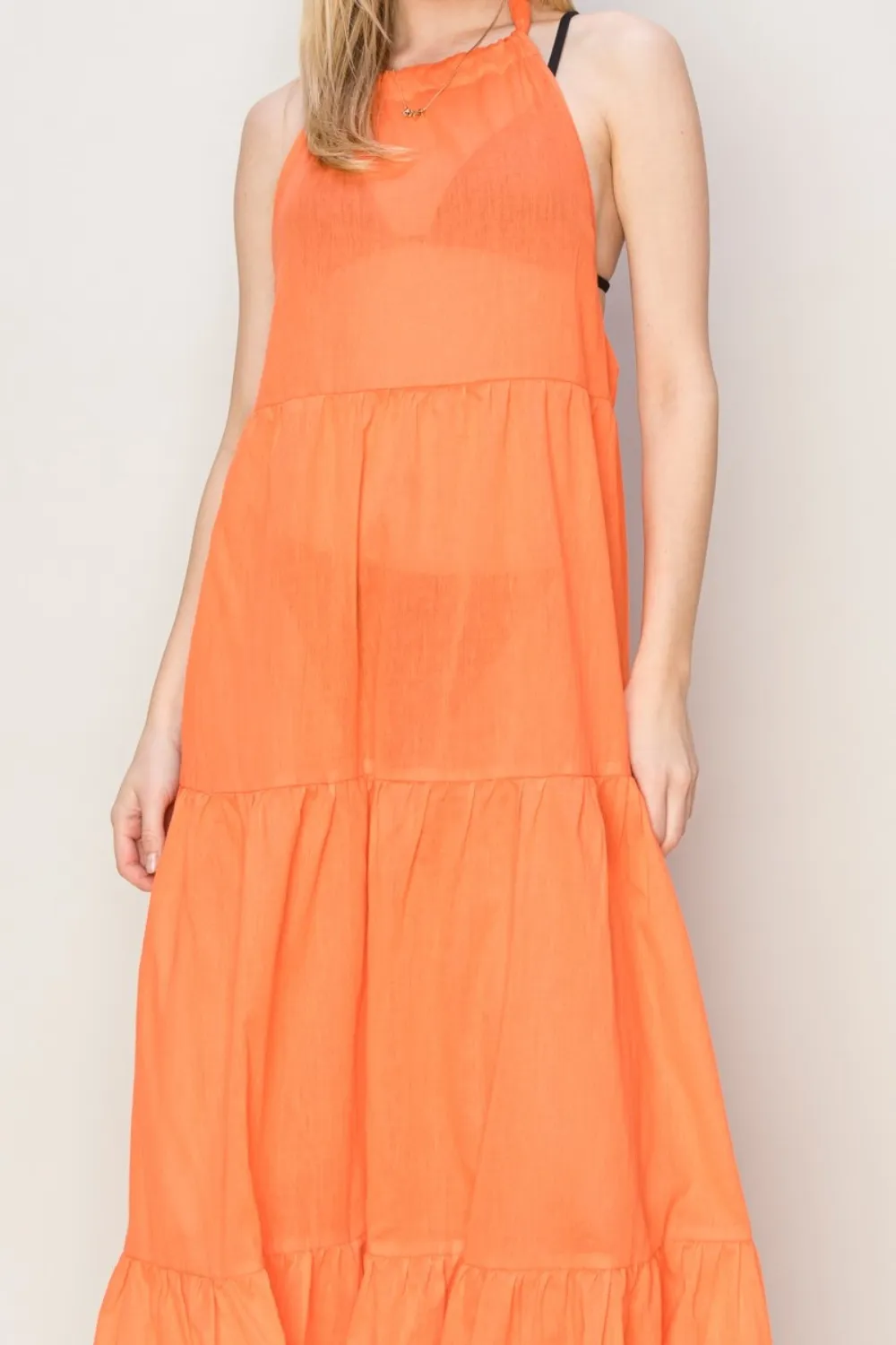 Halter Neck Cover Up Maxi Dress, image 5