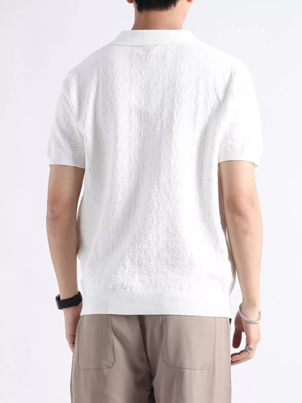 Men's Plus Size Button Detail Short Sleeve Polo, image 13
