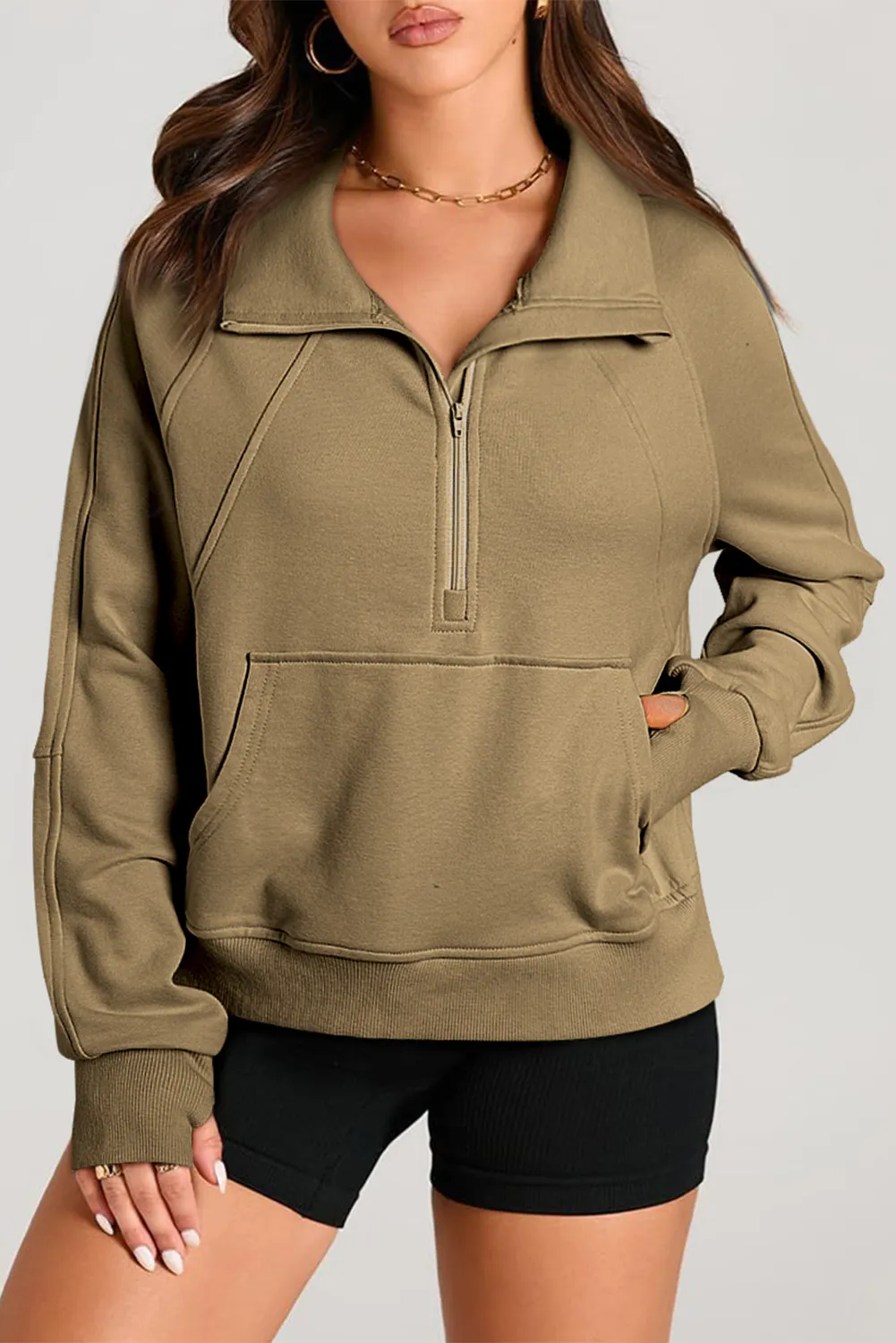 Half Zip Long Sleeve Sweatshirt, image 29