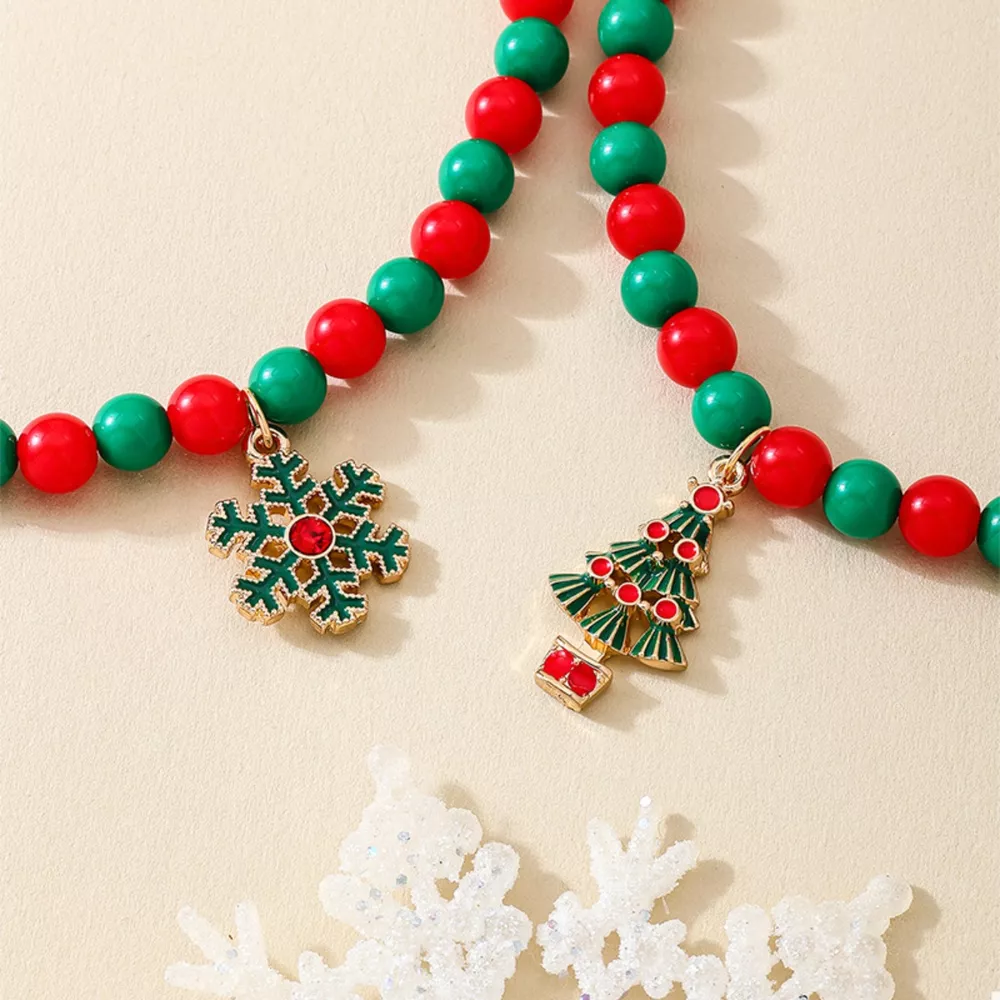 2 Piece Christmas Beaded Necklace with Pendants, image 3