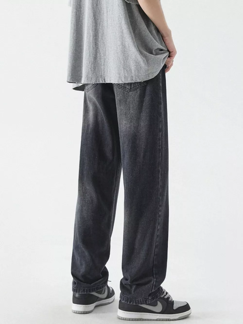 Men's Full Size Vintage Wash Wide Leg Jeans Plus Size, image 5