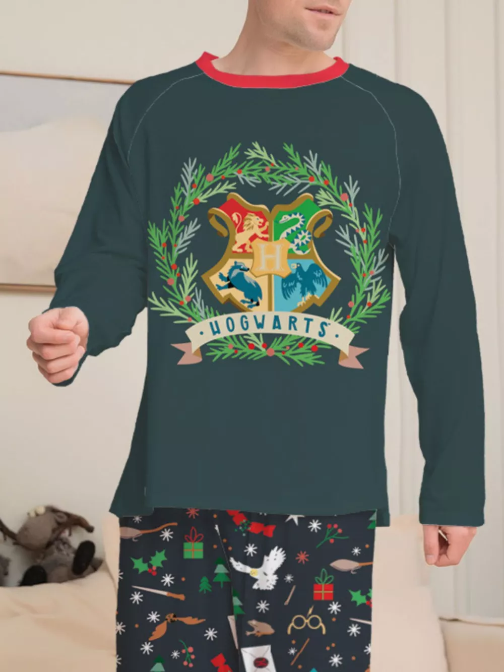 Full Size Family Matching Hogwarts Graphic Pajama Set Plus Size, image 6
