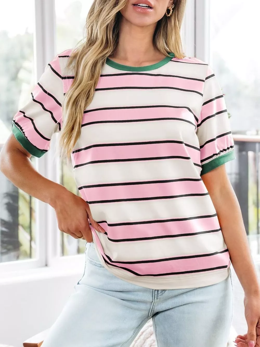 Striped Crew Neck T-Shirt, image 12