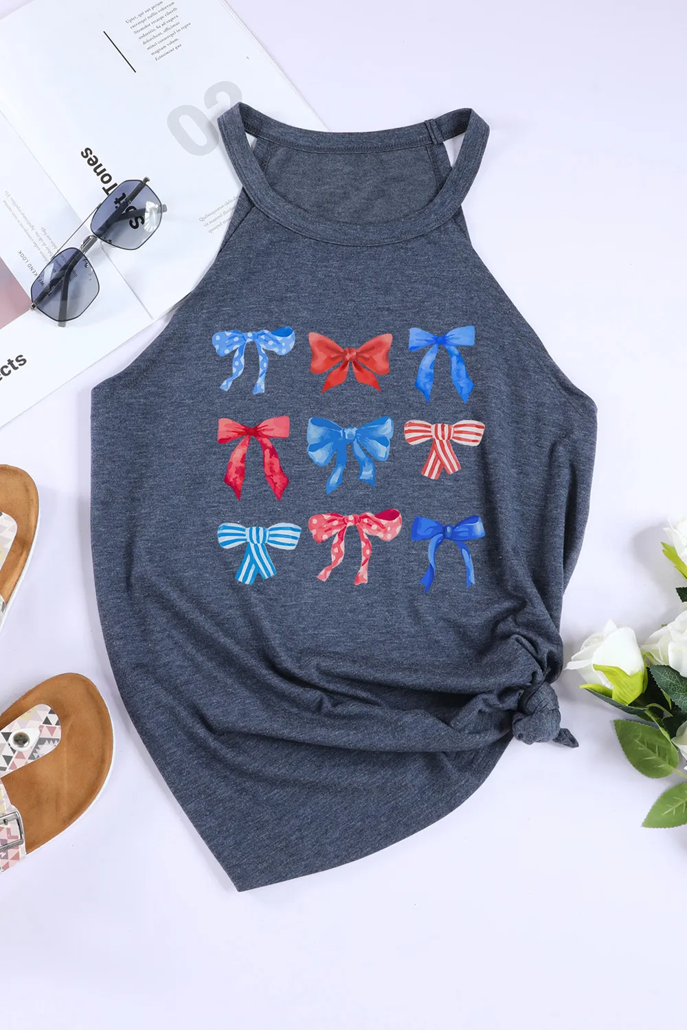 Bow Graphic Round Neck Tank, image 4