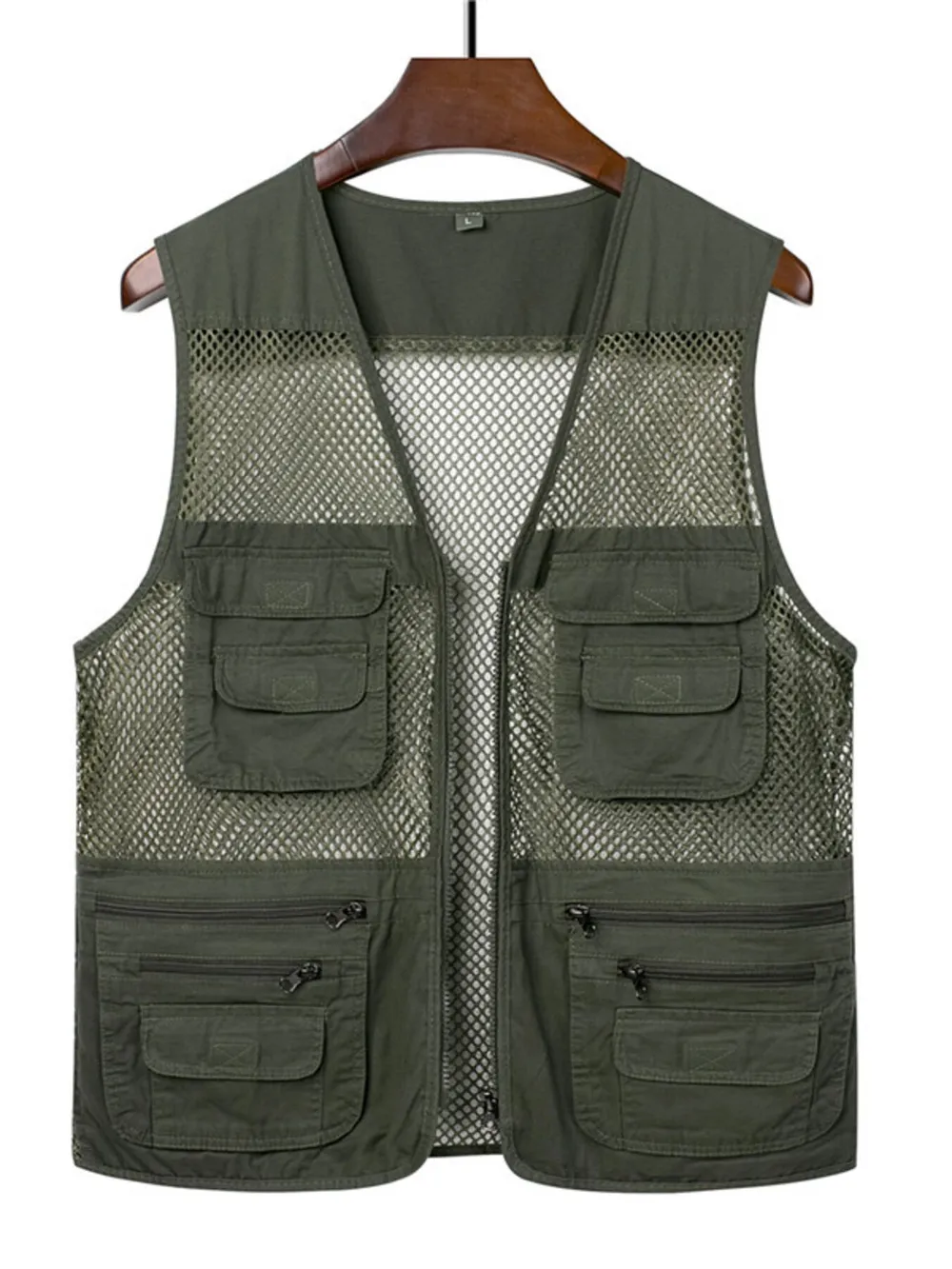 Men's Plus Size Zip Up Cargo Vest, image 3