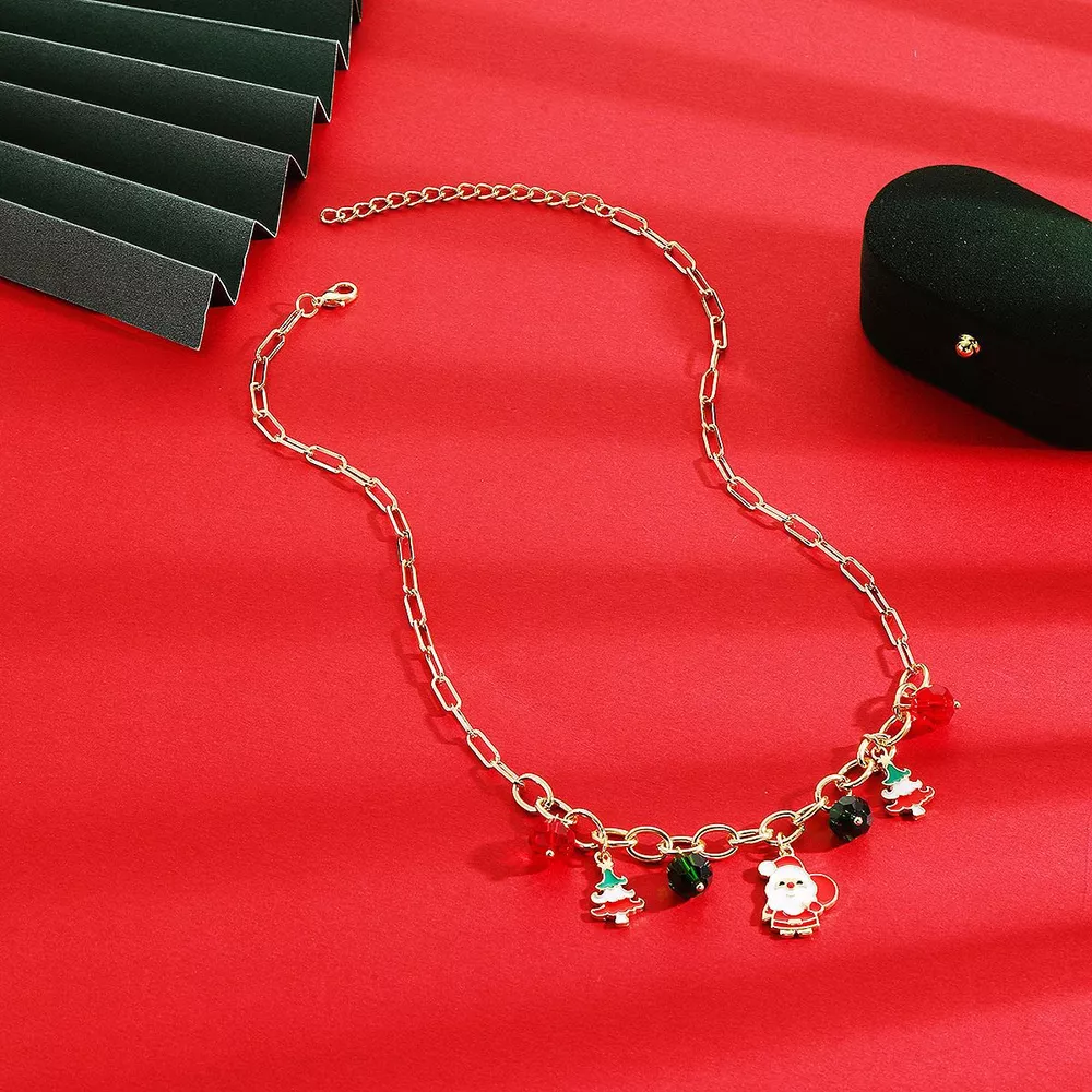 18K Gold-Plated Alloy Christmas Necklace, image 2