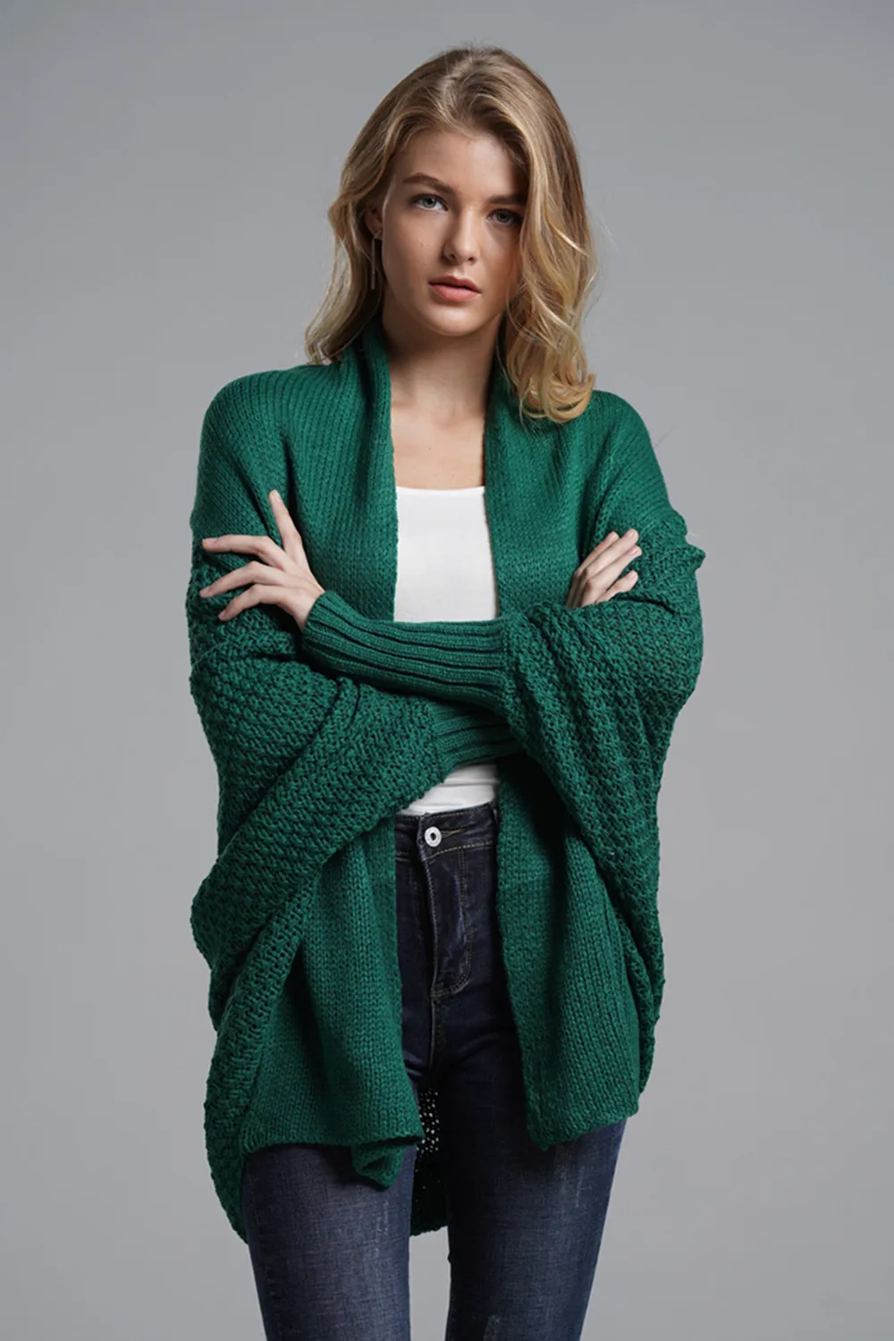Open Front Batwing Sleeve Cardigan, image 16