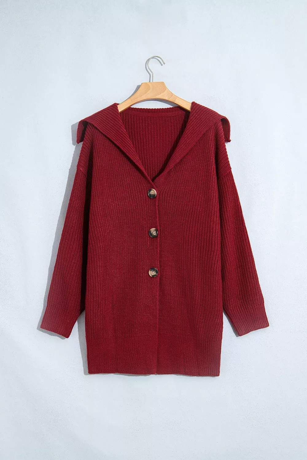 Solid Color Knit Oversized Button Front Sweater Cardigan, image 4