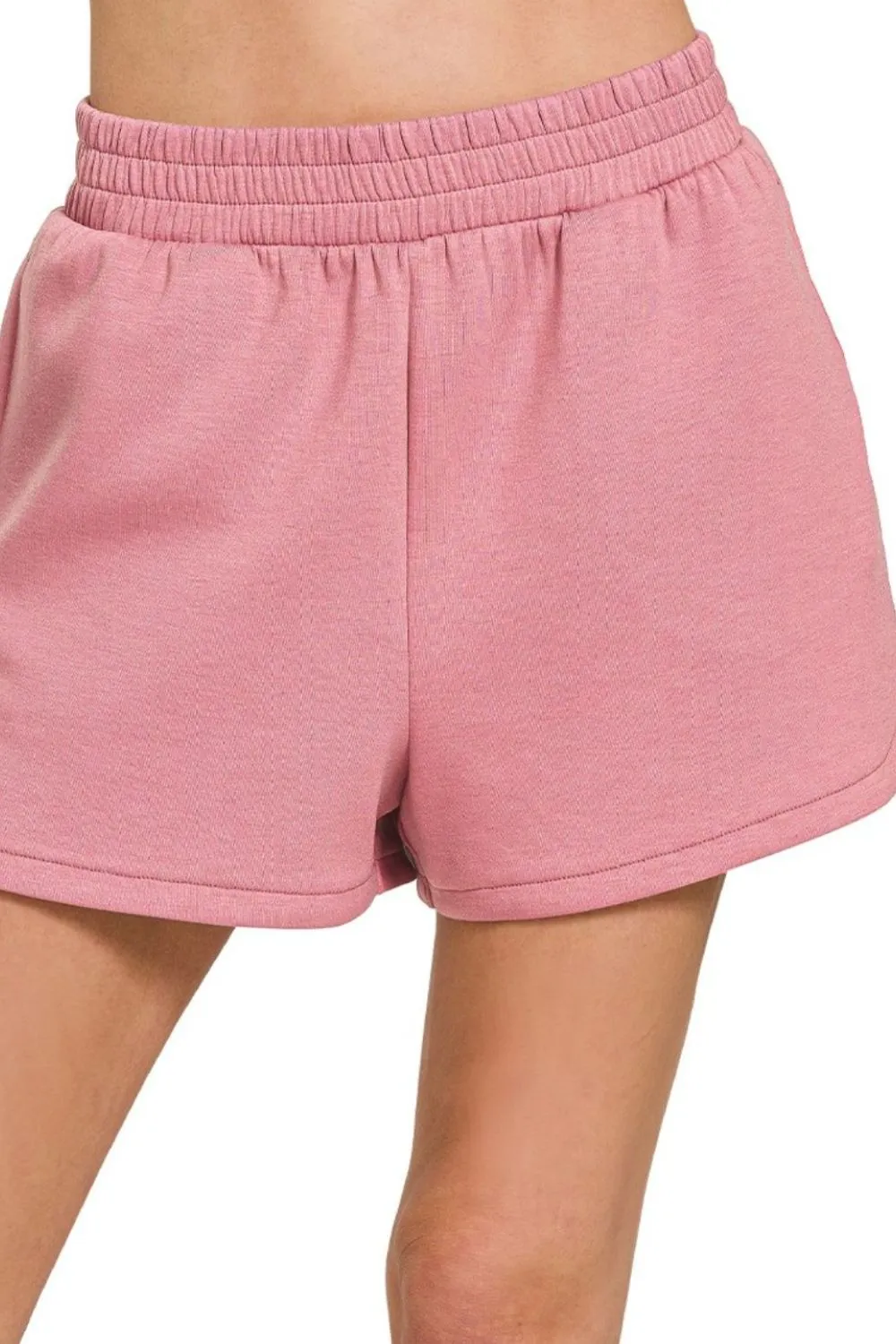 Scuba Elastic Waistband Dolphin Shorts