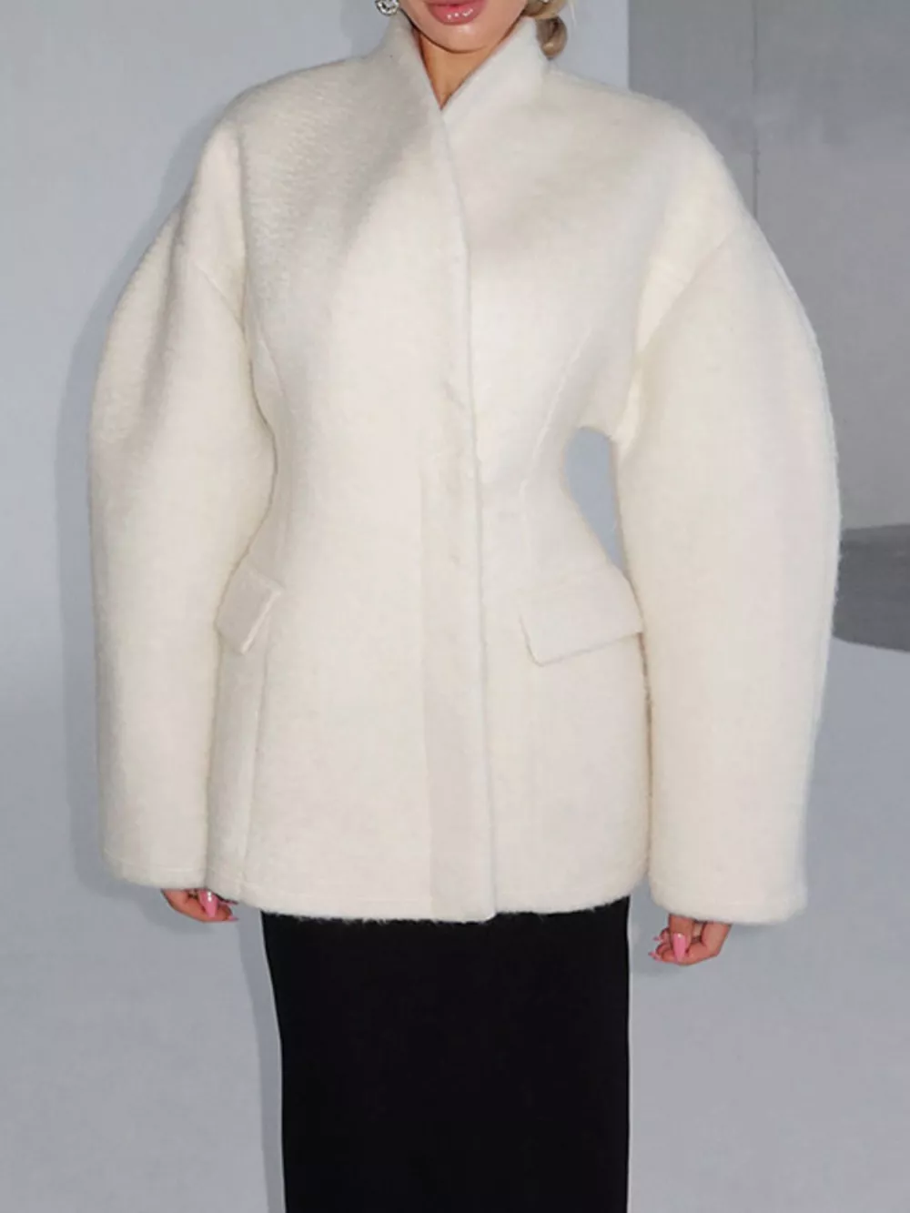 Wool-Blend Leg-of-Mutton Sleeves Outerwear, image 6