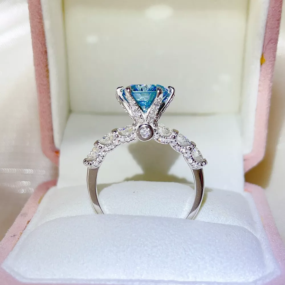 3 Carat 925 Sterling Silver Moissanite Ring, image 4
