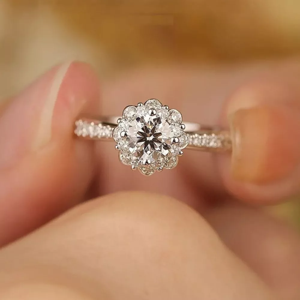 1 Carat 925 Sterling Silver Moissanite Ring, image 5