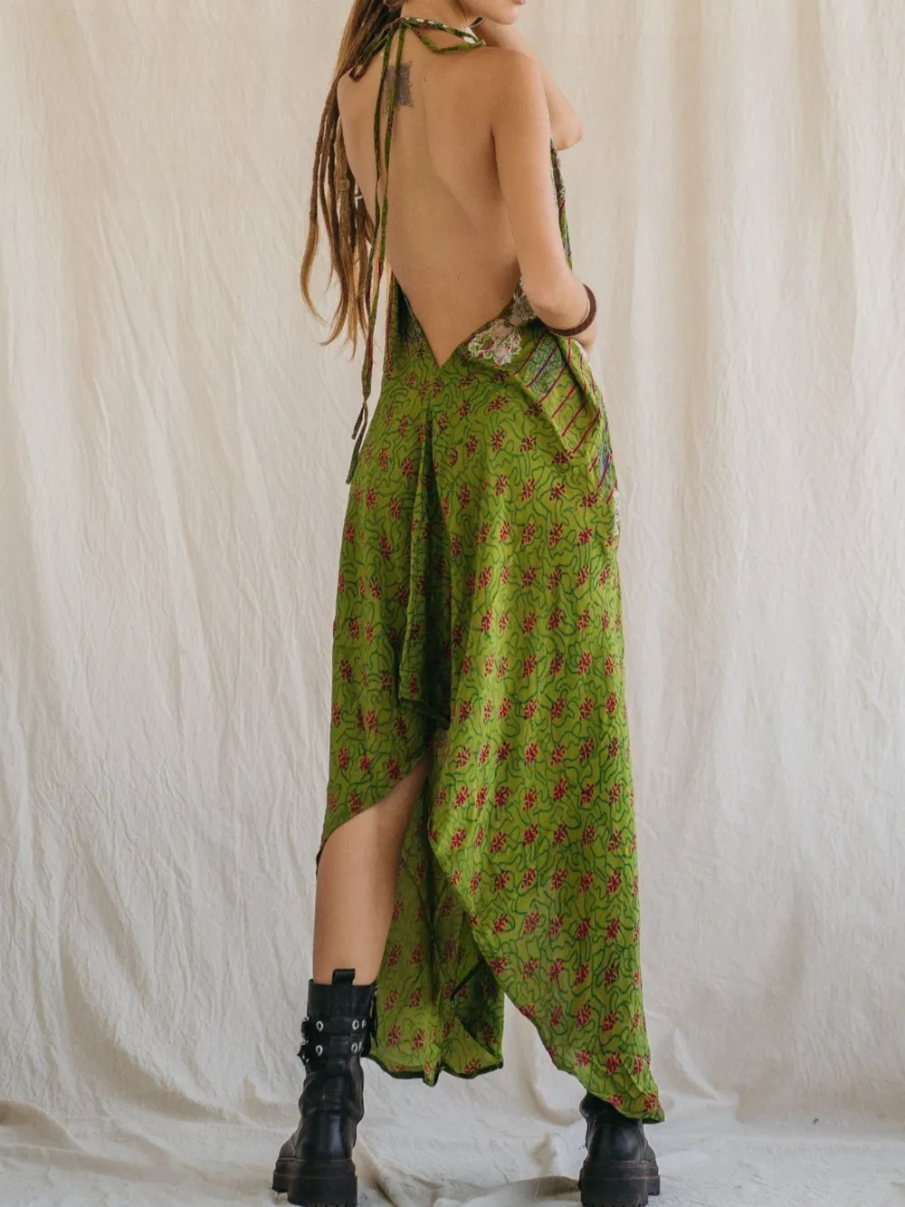 Backless Printed Halter Neck Maxi Dress, image 8