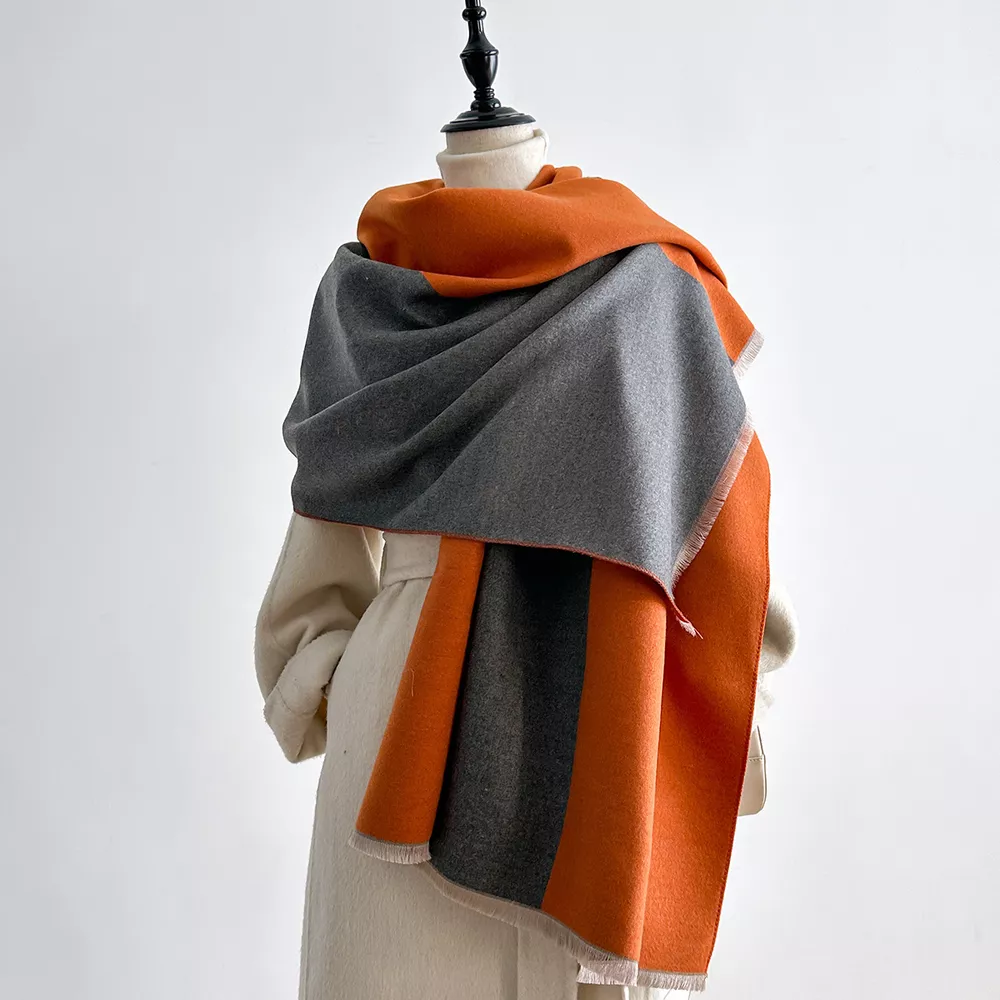 Two-Tone Raw Hem Scarf, image 2