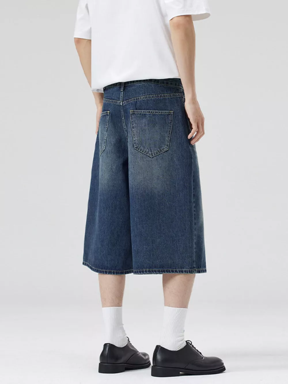 Men's Wide-Leg Denim Shorts, image 4