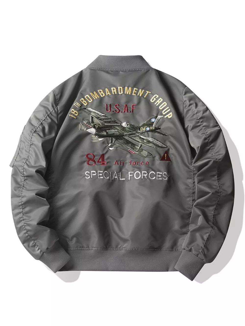 Men's Plus Size Zip Up Bomber Jacket, image 6