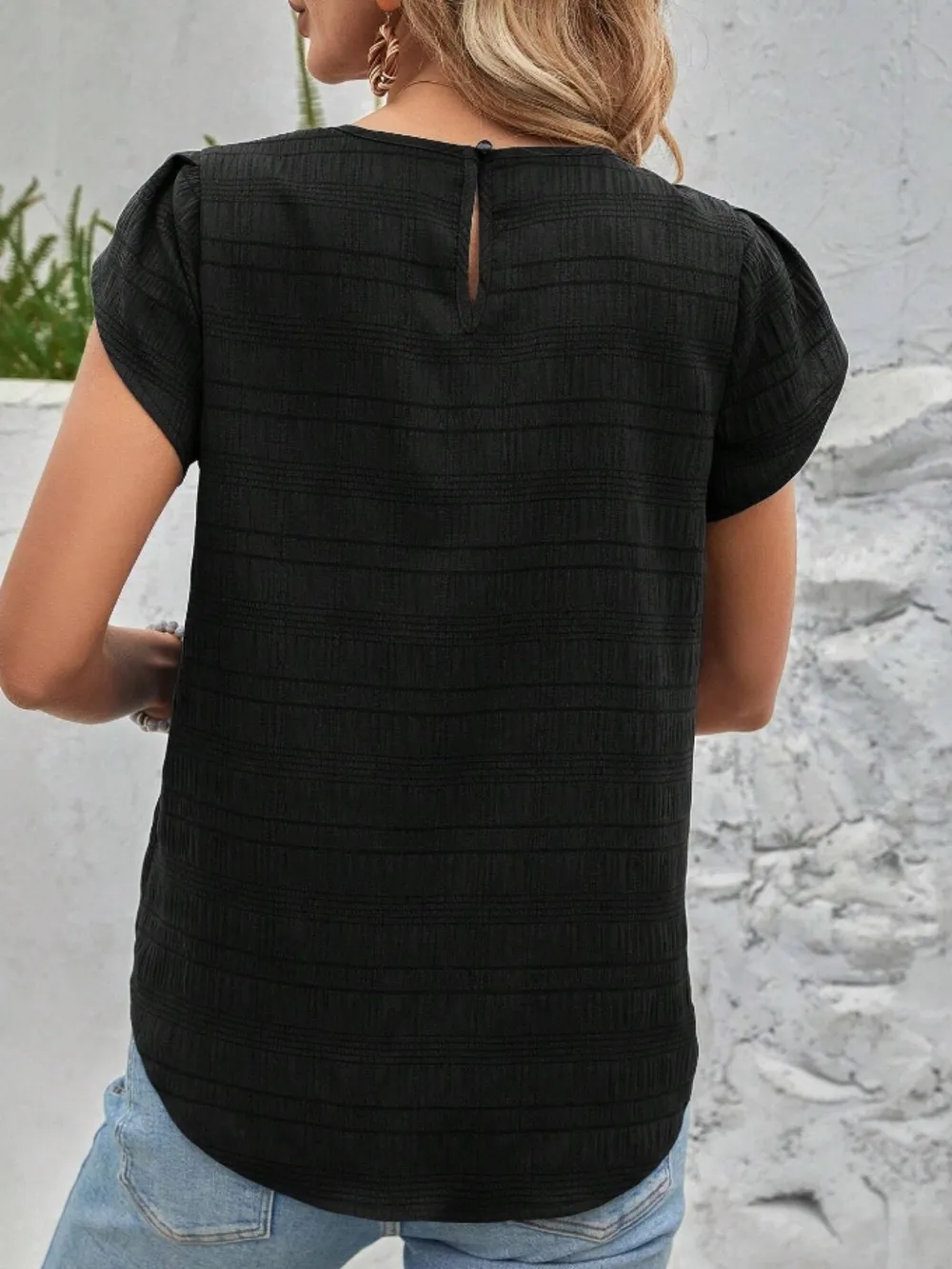 Round Neck Petal Sleeve Top, image 24