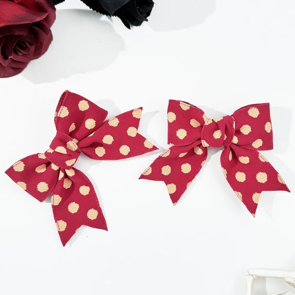 2-Piece Polka Dot Bow Hair Clip, image 5