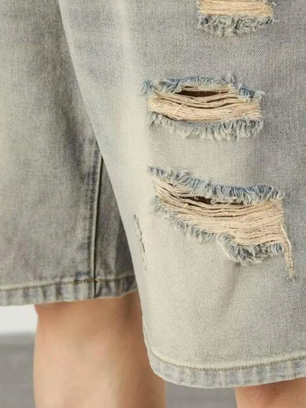 Men's Full Size Distressed Denim Shorts Plus Size, image 9