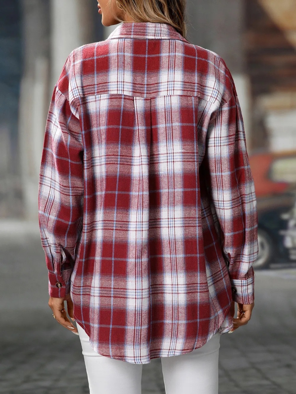 Plaid Button-Down Oversized Shirt, image 31