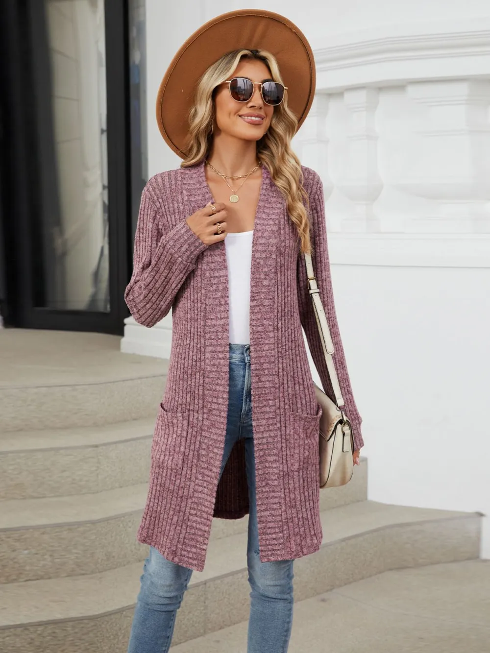 Open Front Long Sleeve Cardigan, image 2
