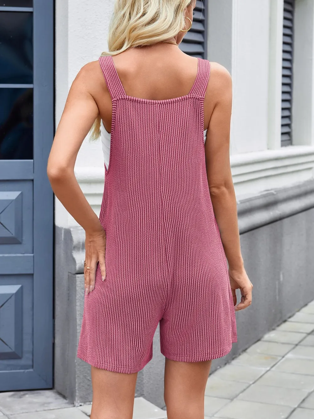 Knotted Wide Strap Scoop Neck Overalls, image 22