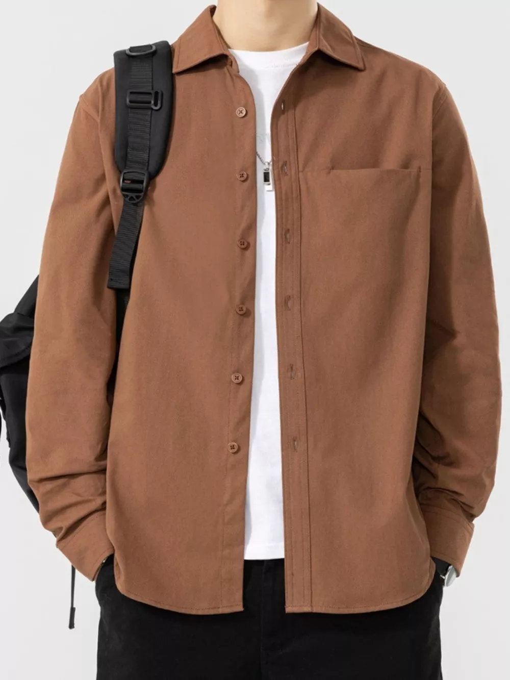 Men's Plus Size Button Up Long Sleeve Shirt, image 8
