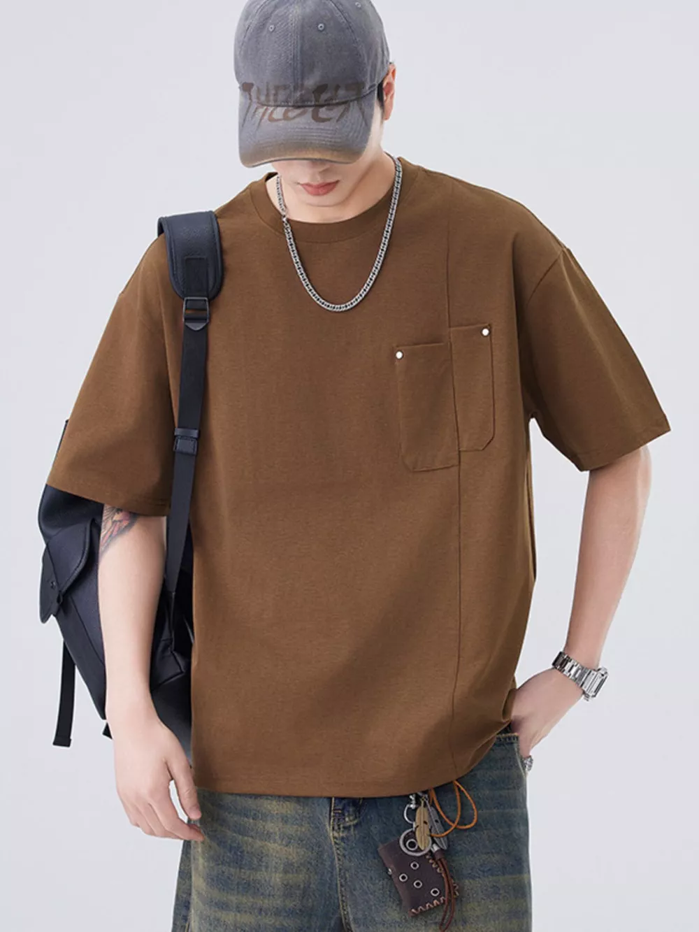 Men's Plus Size Round Neck Short Sleeve T-Shirt, image 14
