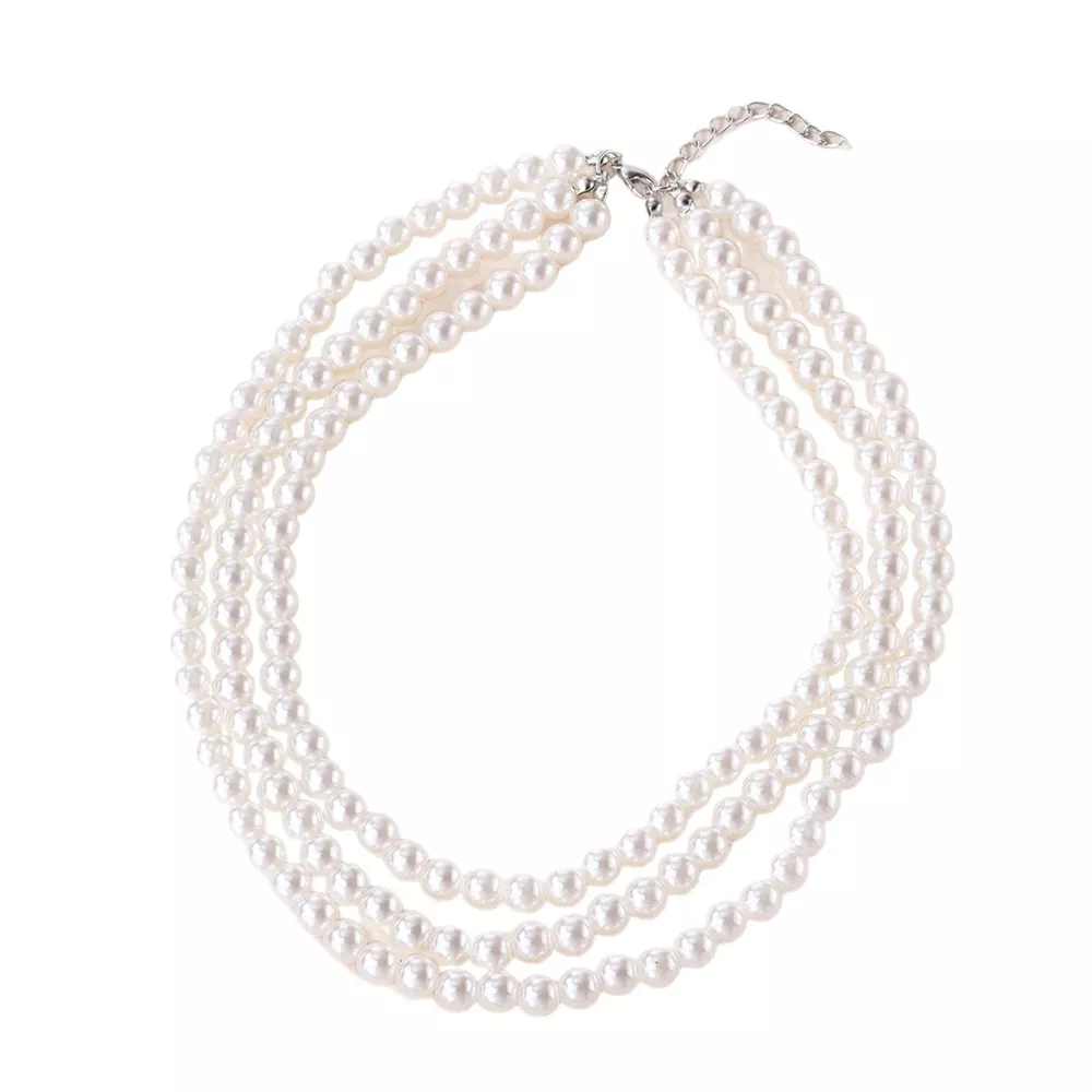 Three-Layered Pearl Necklace, image 7