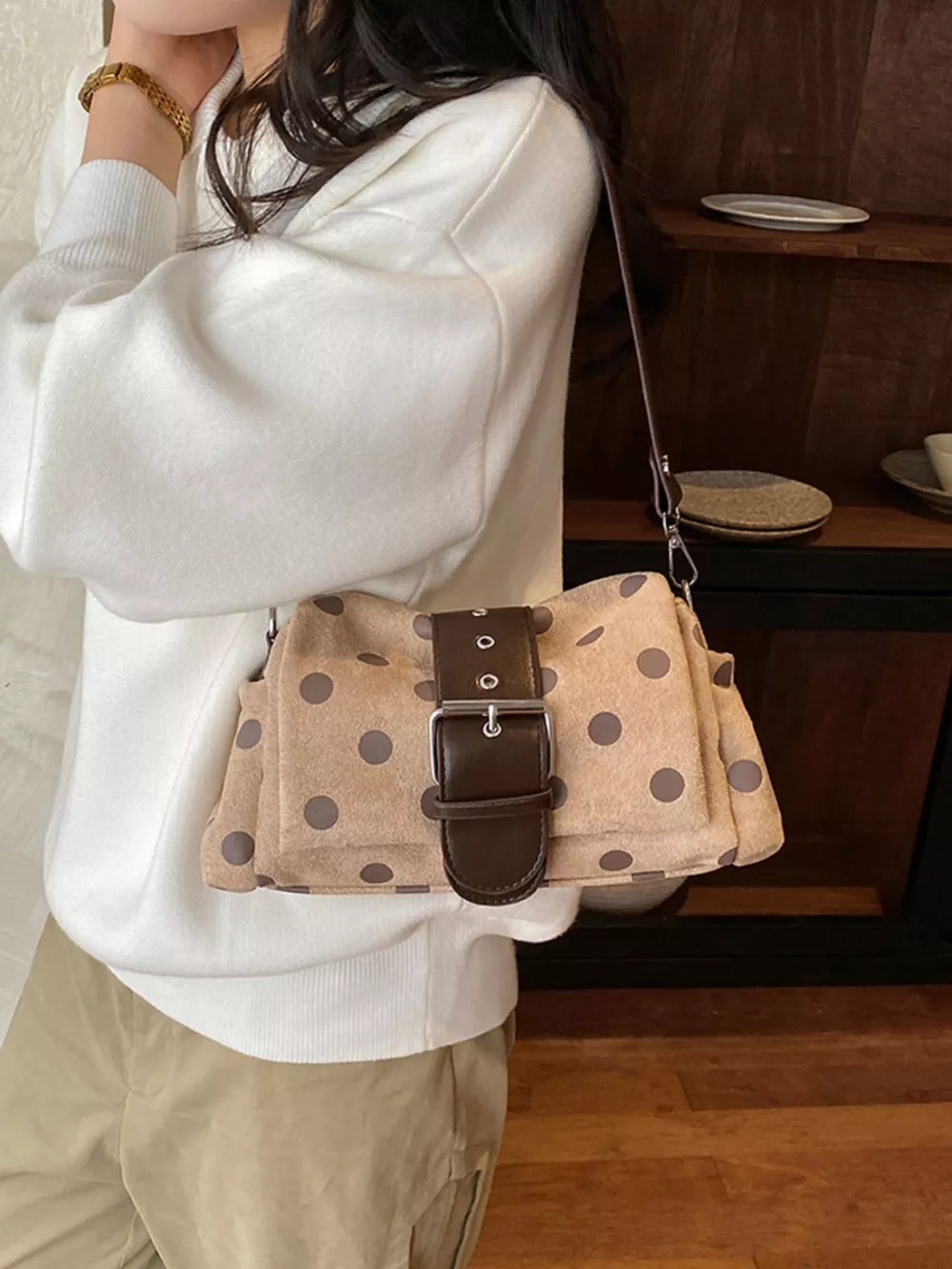 Vintage Polka Dot Shoulder Bag, image 20