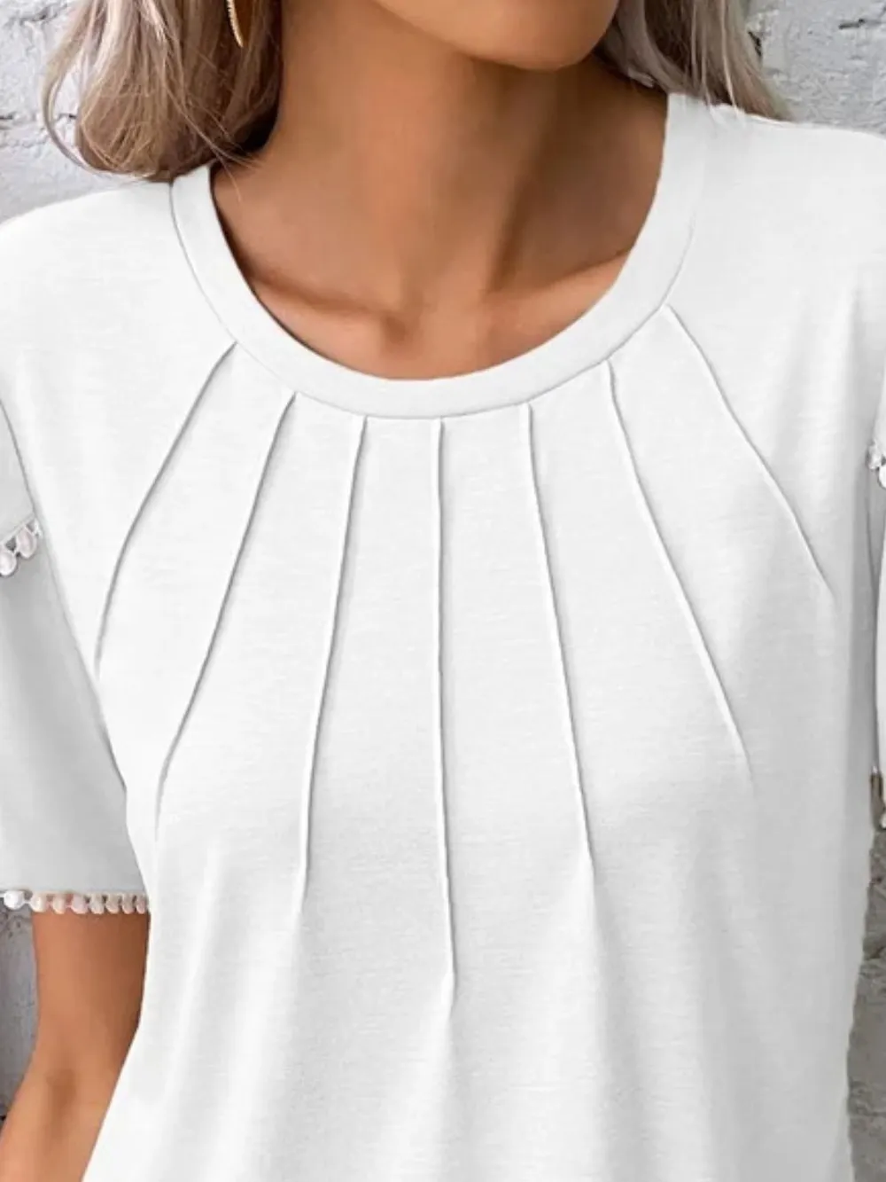 Full Size Round Neck Petal Sleeve Blouse Plus Size, image 13